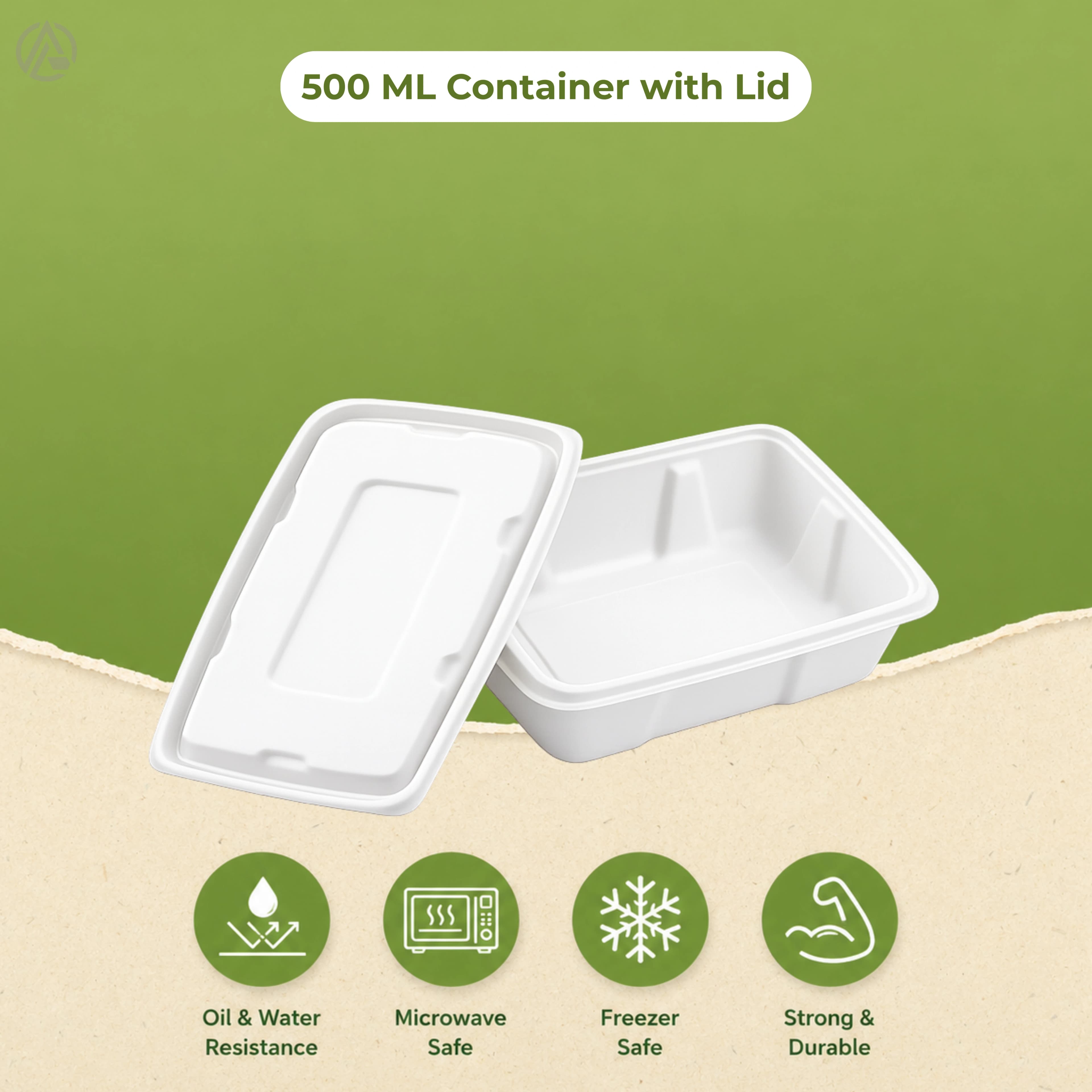 500 ML Rectangular Container with Lid