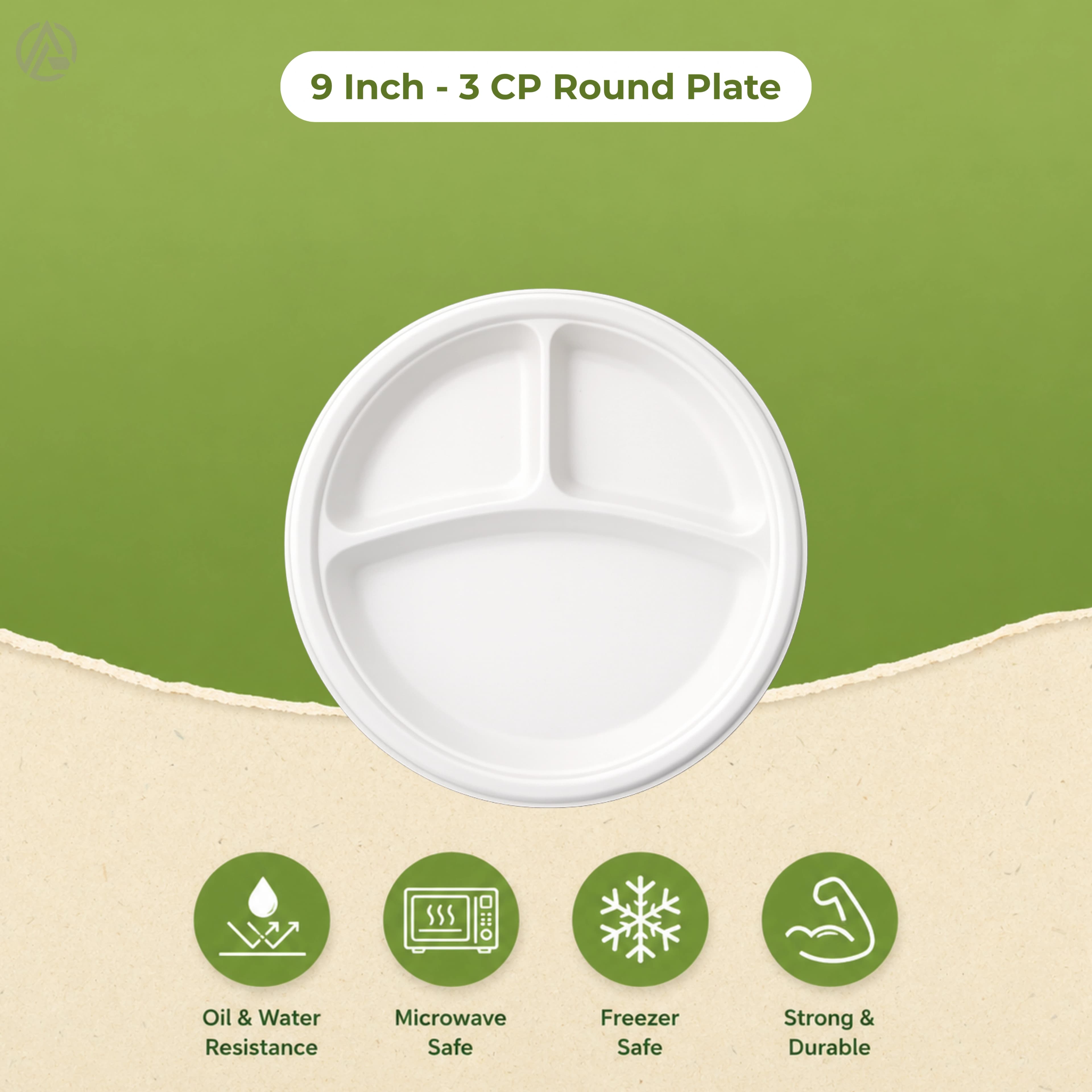 9 Inch - 3 CP Round Plate